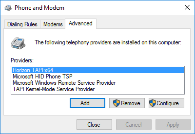 Add Provider window