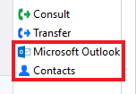 Phone window contact record icons