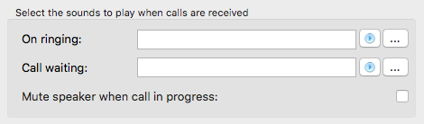 Call Events sound options