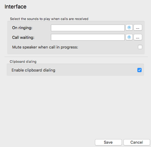 Interface options
