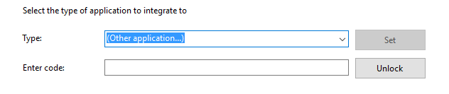 Options for Other integration type