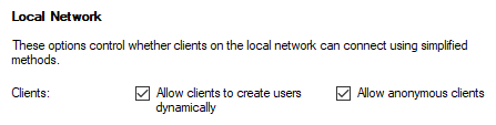 Local network settings