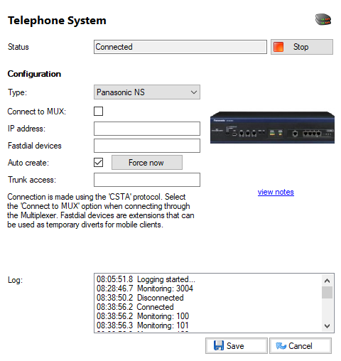 Telephone system page