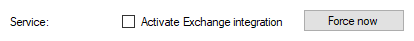Activate Microsoft Exchange integration/Force now button