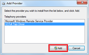Add Provider window
