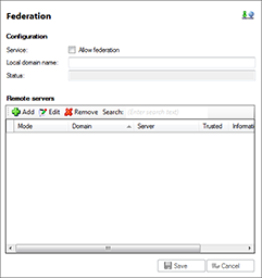 Federation settings page