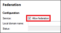 Tick the Allow federation box