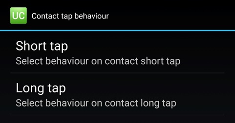 Contact Tap Behaviour 