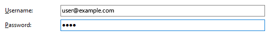 Telephony login details options