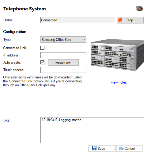 Telephone system page
