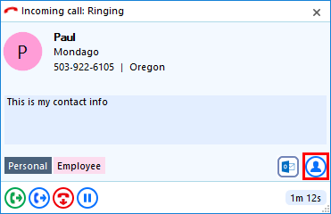 Contact Record window