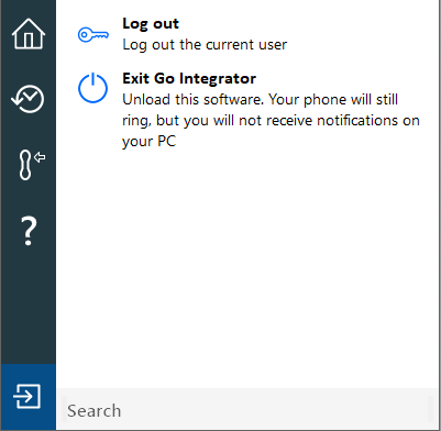 Tray menu exit button options