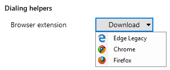 Dialing helpers browser extension