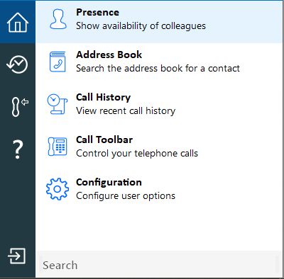 Presence window tray menu