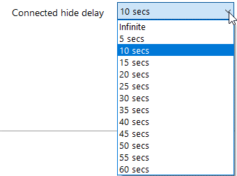 Interface hide delay
