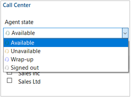 appbar call center settings