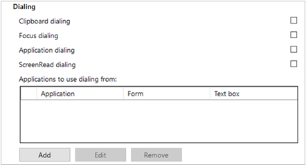 configuration dialing settings