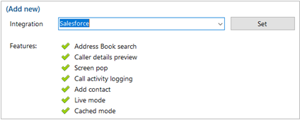 Configuration settings integrations add new salesforce