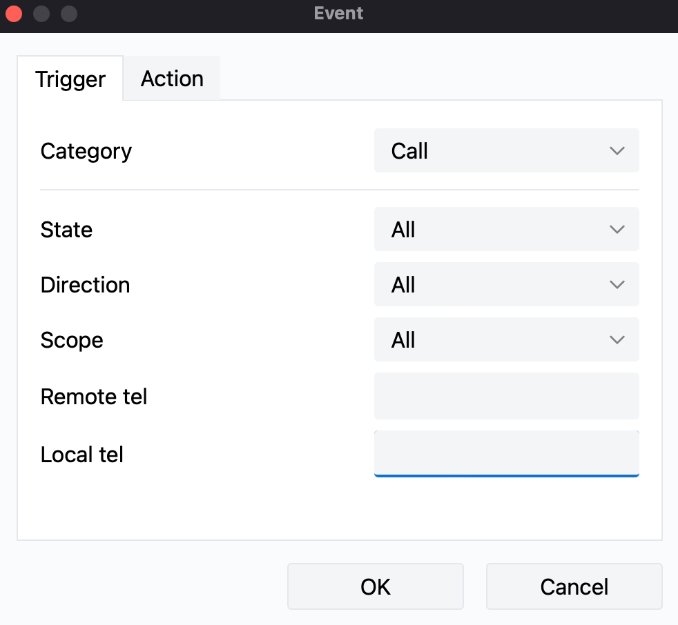 call events custom event trigger