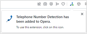 dialing helpers opera number added confirmation