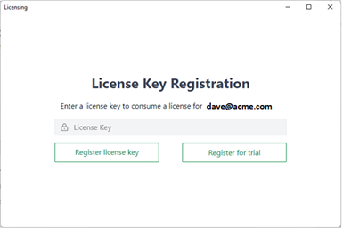 license key registration window