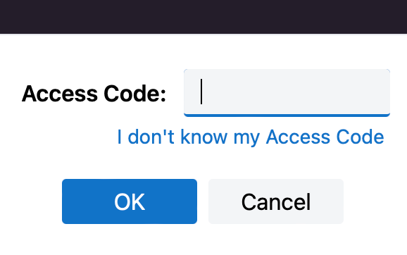 user login access code window