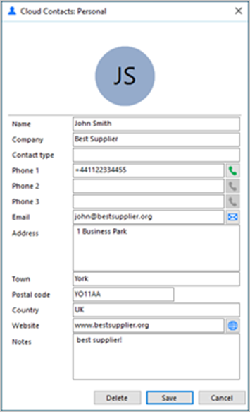 directory contact window 