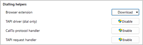 configuration settings dialing helpers