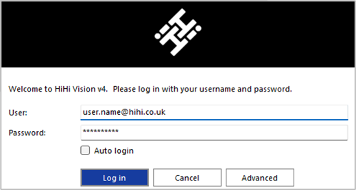user login window