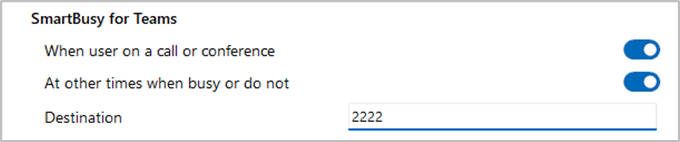 Configuration settings availability smartbusy teams