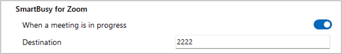 Configuration settings availability smartbusy zoom gotomeeting