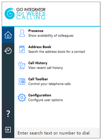 tray menu search bar