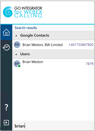 traymenu search bar contact display