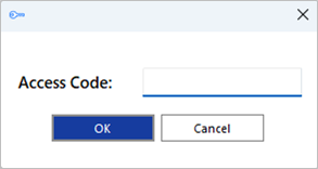 access code input window