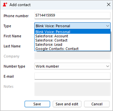 add contact window type