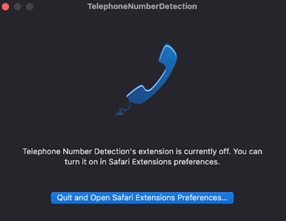 safari telephone number detection add