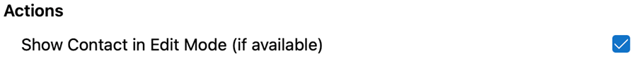 show contact in edit mode option