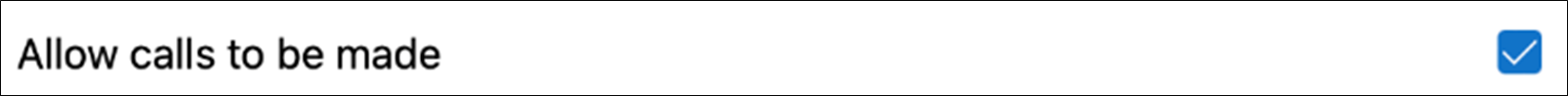 configuration settings devices allow calls